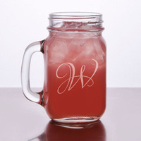 Engraved Mason Jars with Handle 16 oz